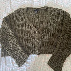 Olive green cardigan